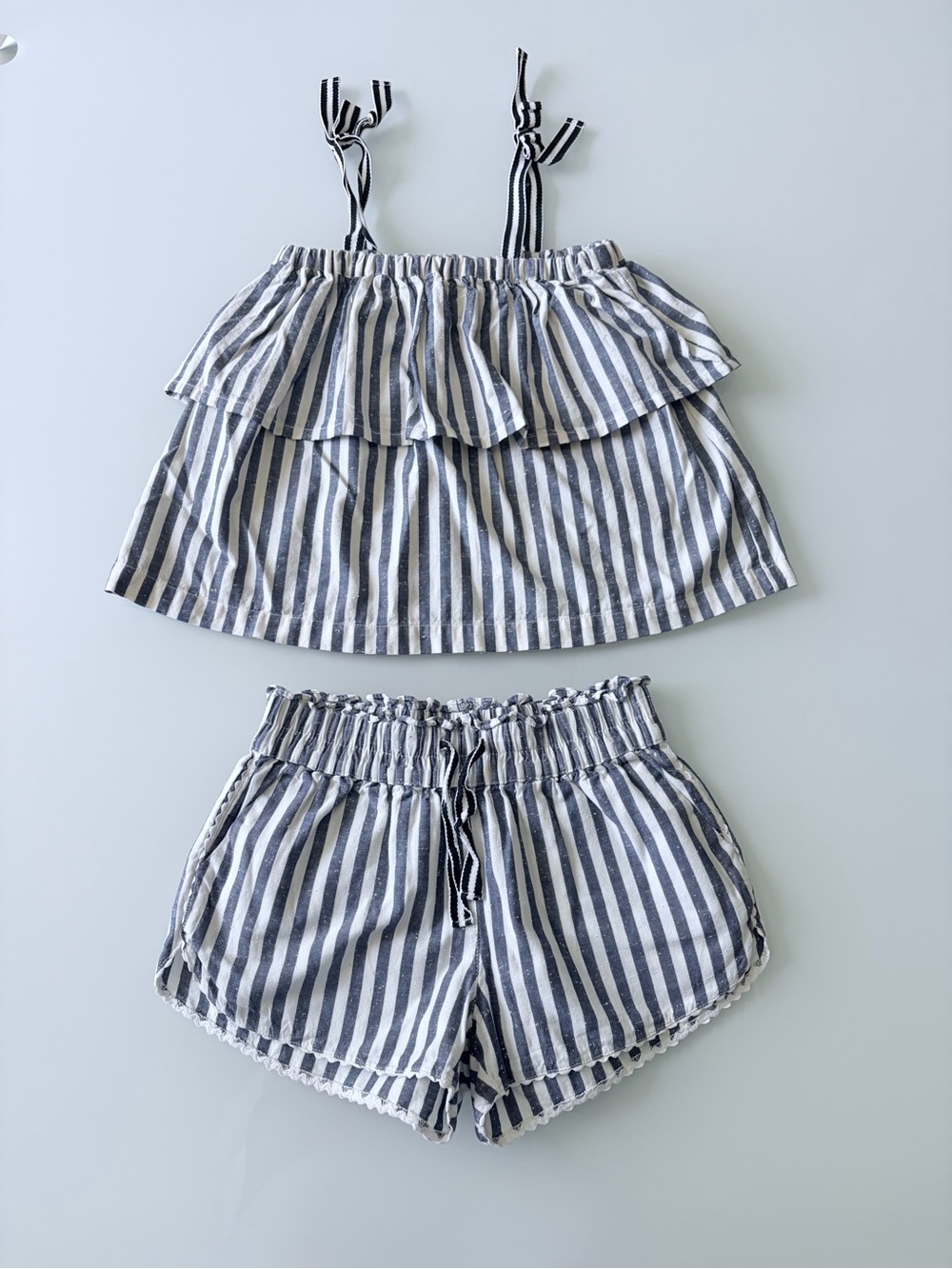 PETITE LUCETTE PARIS Amelie Blouse and Shorts Set Ocean Stripes Sz 6